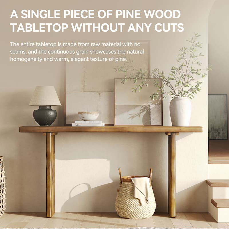 63'' Solid Wood Console Table,Sofa Table for Entryway Living Room