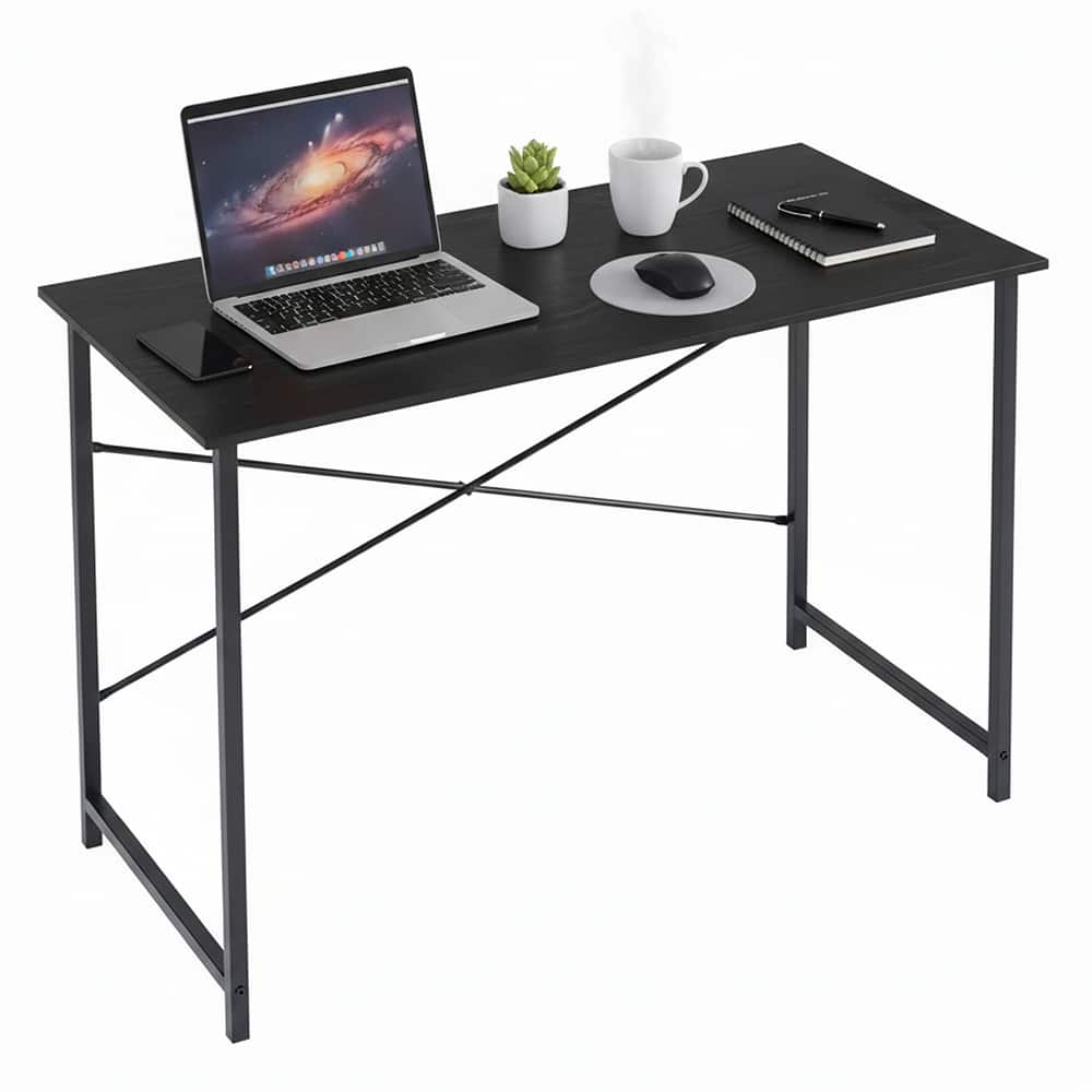 Computer Desk, 40-63 Inch Home Office Desk, Gaming Writing Work from Home Study Desk, Large Legroom, Sturdy Metal Frame