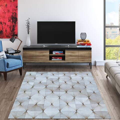 Handmade Vail Prism Cowhide Leather Area Rug