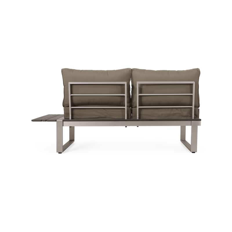 Roomfitters 5-Seater Outdoor Sofa Set, Weather-Resistant Cushioned Patio Seating, Modern Metal Frame
