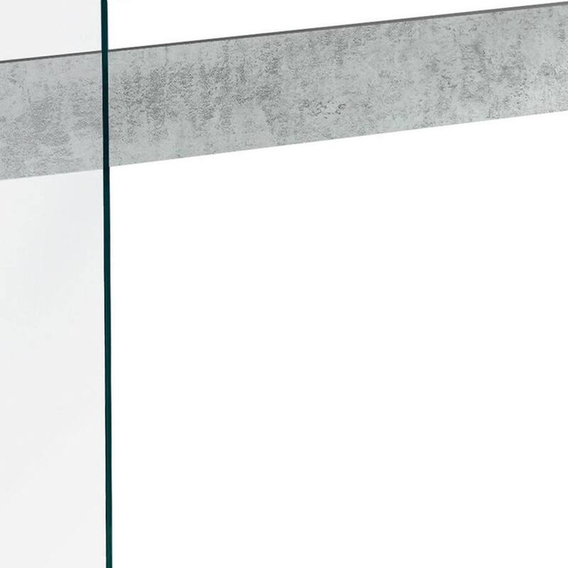 HomeRoots 44" Gray And Clear Solid Console Table - 44.00 in. x 32.00 in. x 15.75 in.