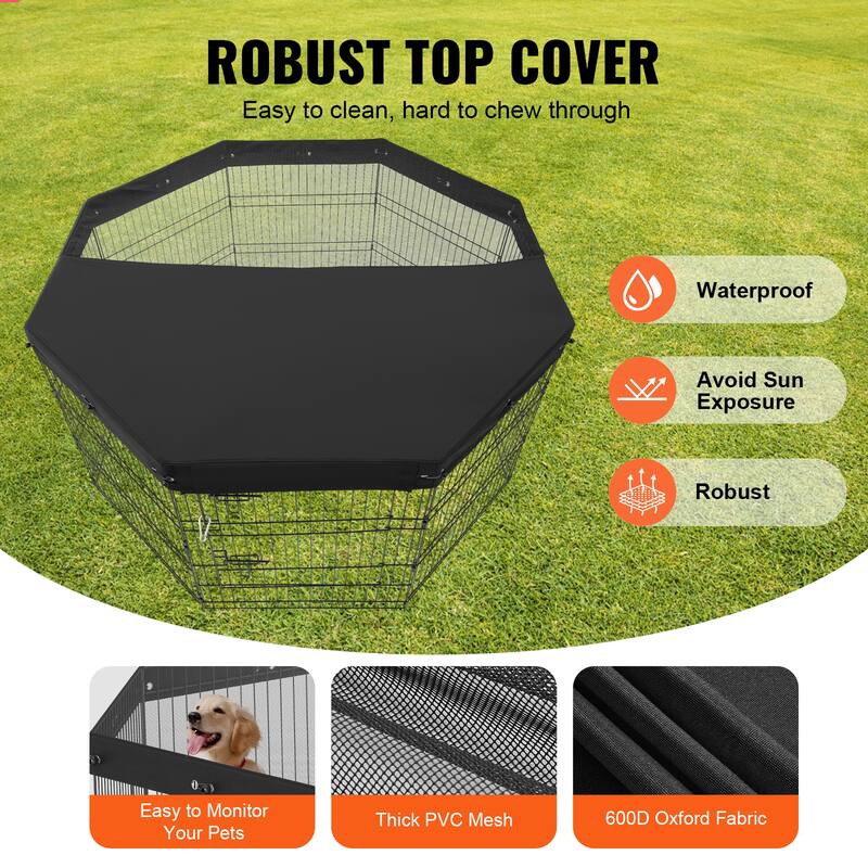 Dog Playpen, Panels Foldable Metal Pet Exercise Pen, Dog Fence Indoor and Outdoor Pen for Dogs, Cats and Other Small Animals