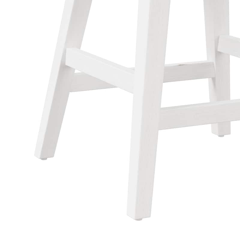 Hillsdale Furniture Clarion Wood and Upholstered Swivel Stool, Sea White