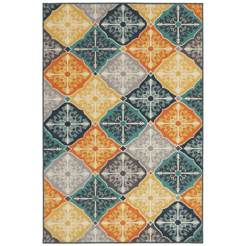 Vista Home Hammock Floral Panel Indoor-Outdoor Area Rug - 9'10" x 12'10"