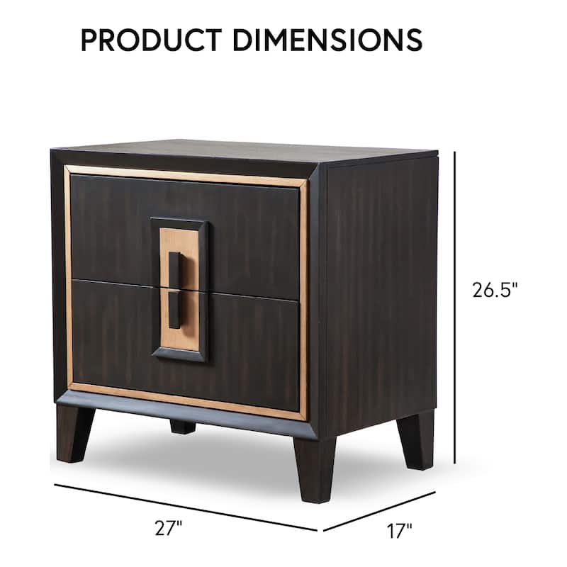 Furniture of America Nyx Modern 2-Piece Espresso Solid Wood Queen Panel Bedroom Set