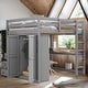 preview thumbnail 1 of 10, Full Loft Bed with Wardrobe, Desk, & Drawers Grey