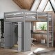 preview thumbnail 2 of 10, Wood Full Size Loft Bed with Wardrobe, Desk, Shelves & Drawers, Space-Saving Loft Bed for Kids, Teens, and Adults