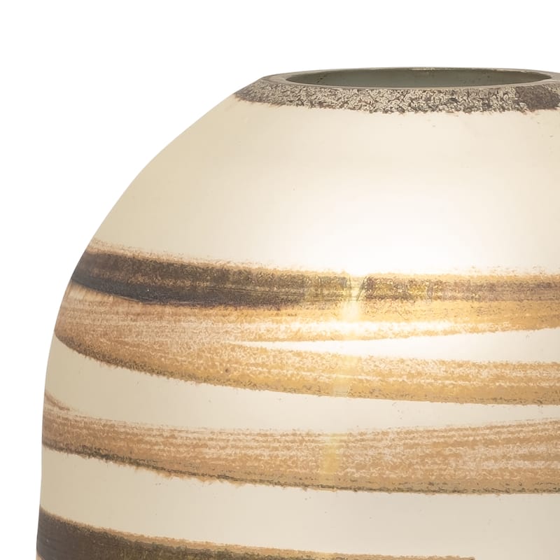 Sagebrook Home Glass Gold Cylinder Antique Ring Vase