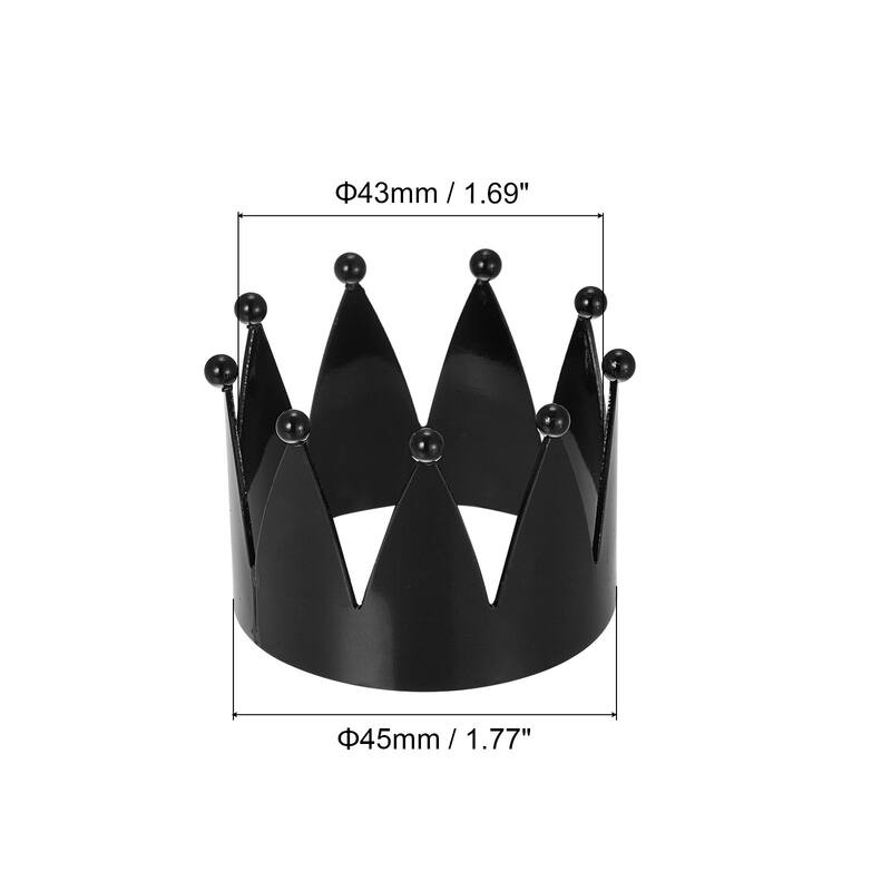 Napkin Rings, 6pcs 43mm ID Alloy Crown Shape Napkin Buckles, Black