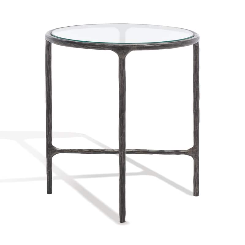 SAFAVIEH Couture Saliha Forged Metal Round End Table - 18" W x 18" L x 20" H - 18"W x 18"D x 20"H