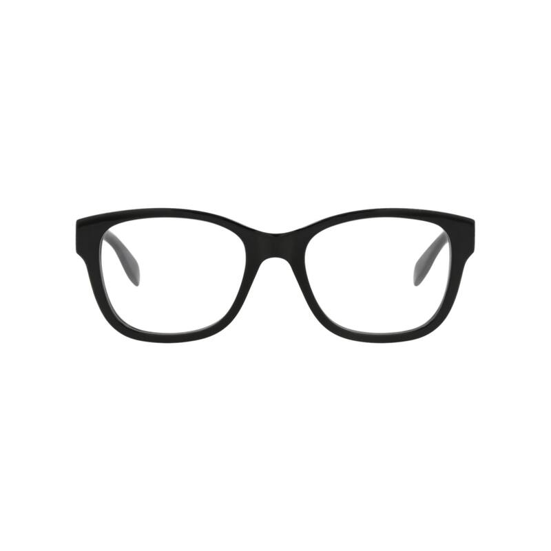 Alexander McQueen Square-Frame Acetate Optical Frames - Black Black Transparent - Black