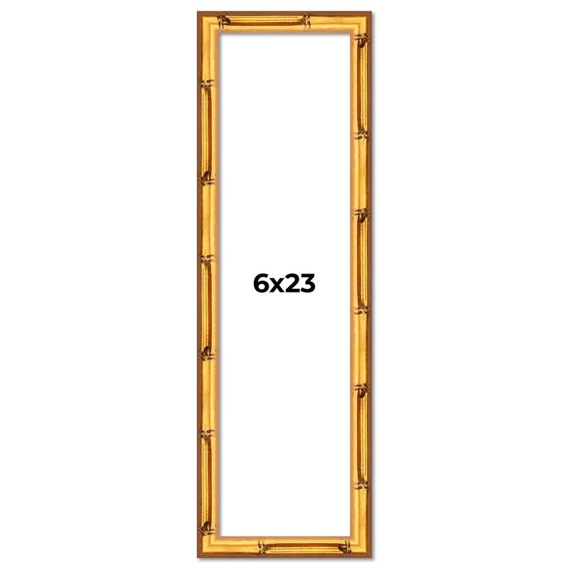 6x23 Frame Gold Bamboo Solid Wood Picture Frame | 1 Inch Moulding