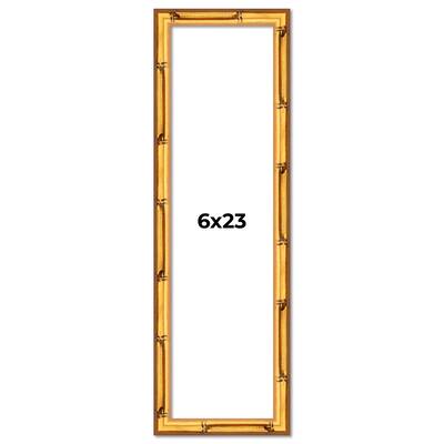 6x23 Frame Gold Bamboo Solid Wood Picture Frame | 1 Inch Moulding