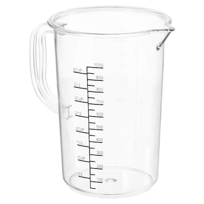 Graduated Beaker, 1000ml PC Plastic Cup Double Sided Graduations - Transparent