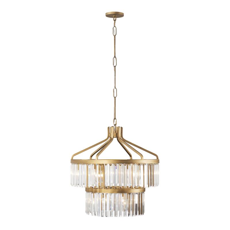 Varaluz Social Club 2-Tier Crystal Pendant - Havana Gold