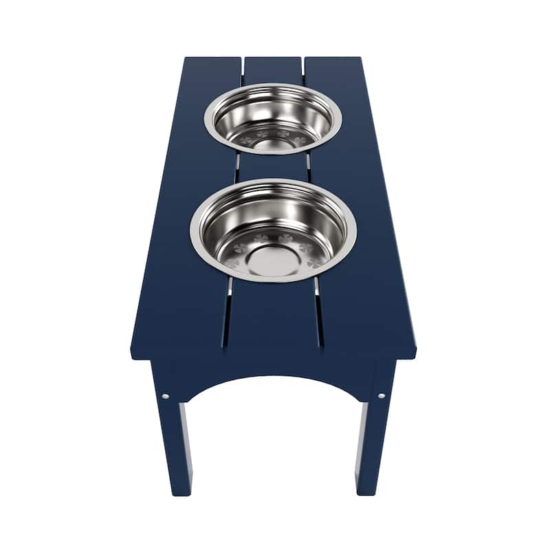 Polytrends Elevated Pet Feeder with Stainless Steel Bowls - N/A