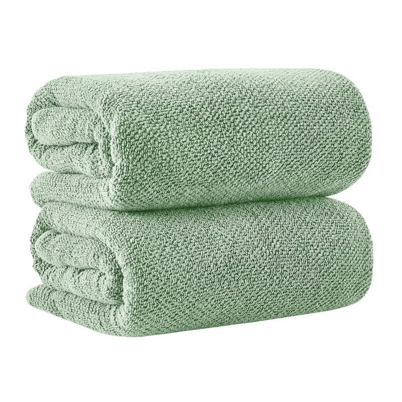 100% Cotton Acacia Collection Ultra Absorbant Popcorn Bath Towels - Bath Sheet (Pack of 2) - Mineral Blue