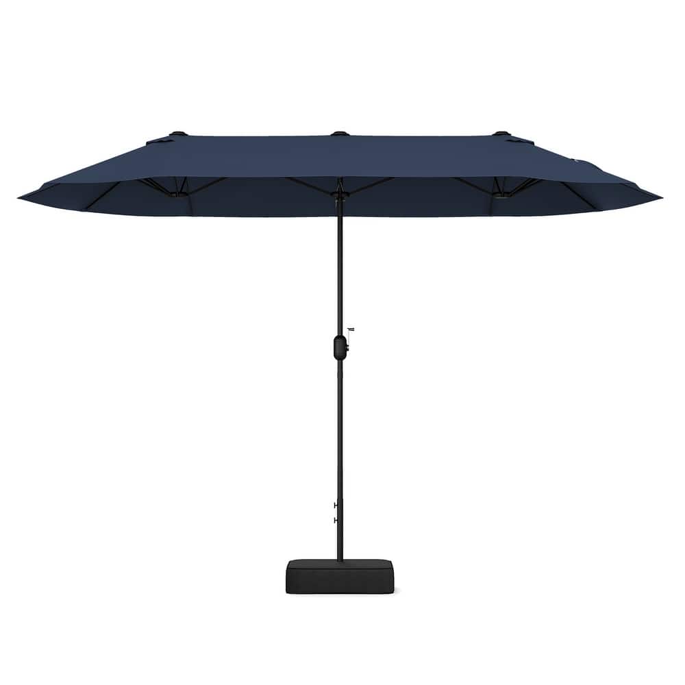 Gymax 13FT Double-sided Patio Umbrella w/ Crank Handle Umbrella Base