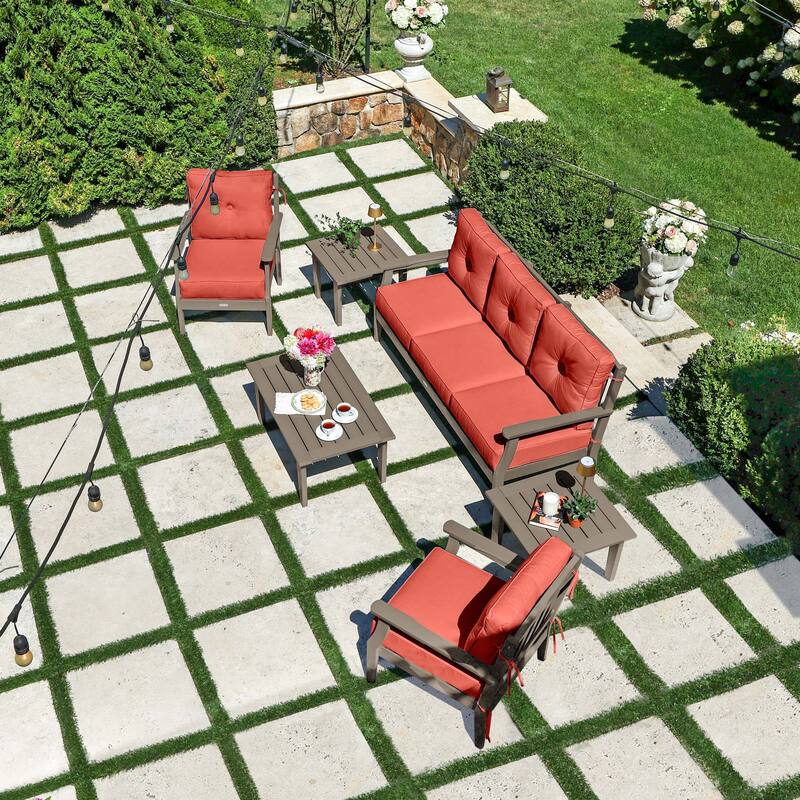 HIGHWOOD Lehigh 6-Piece Couch and Chair Deep Seating Set