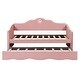 preview thumbnail 6 of 10, Pink Upholstery Sofa Bed Twin Size Sleeper Sofa with Trundle Daybed
