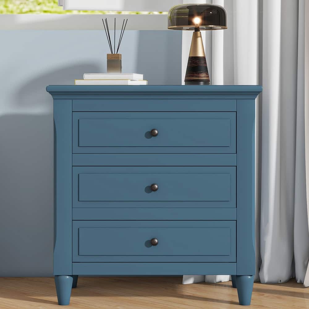 3-Drawer Wooden Nightstand