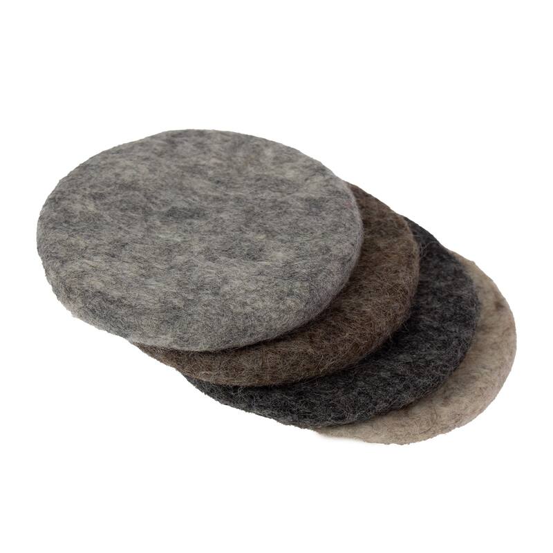 Handmade Felt Macaroon Coasters, Set of 4