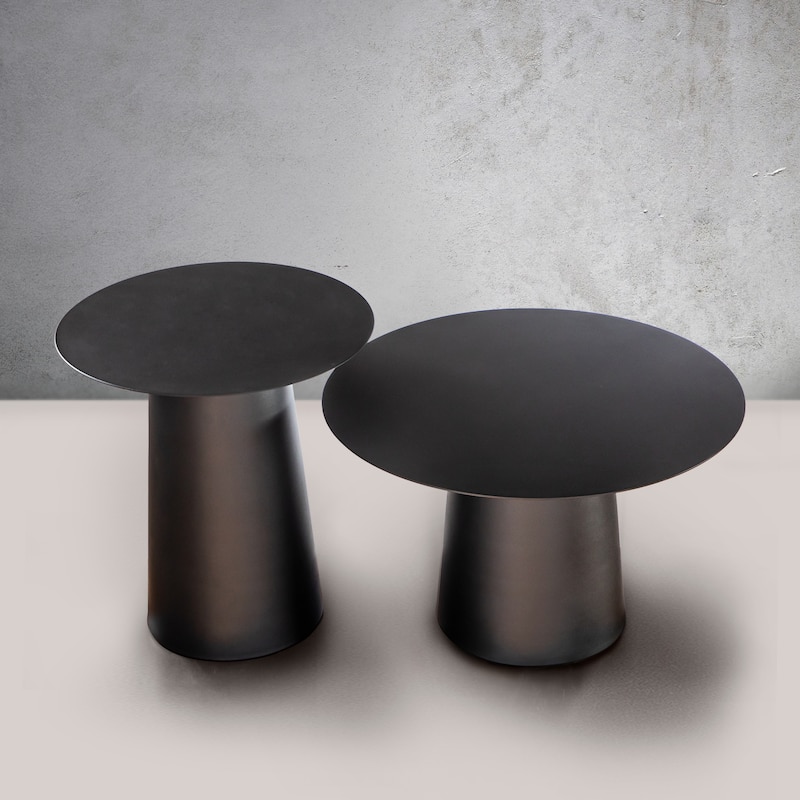 CraftHome Outdoor Modern and Elegant Single Round Coffee Table with Sturdy Iron Base