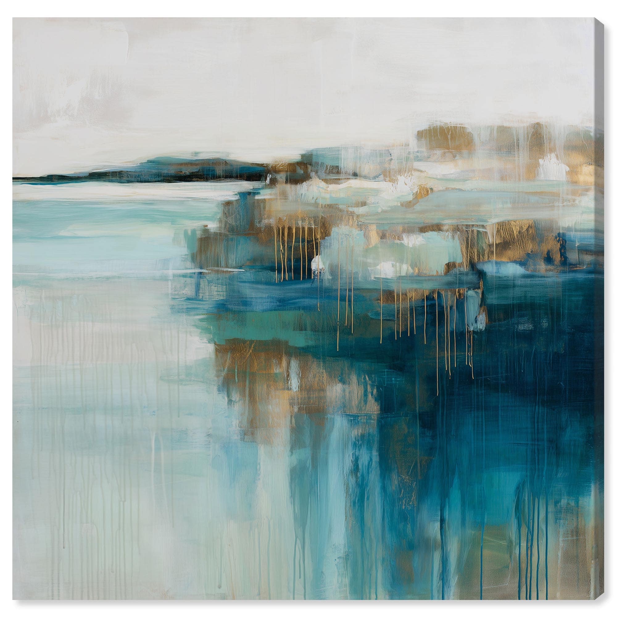 Cascade II Coastal Bathroom Art Canvas Print by Art Remedy