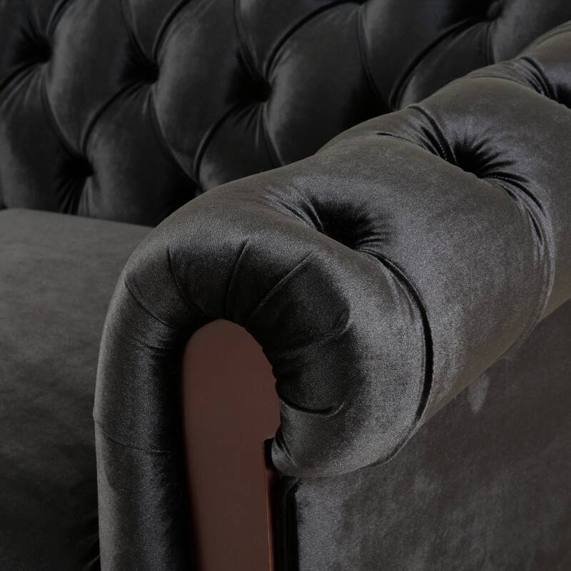 59.44" Chesterfield Velvet Loveseat Sofa
