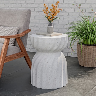 COSIEST Outdoor Patio Faux Stone Side Table