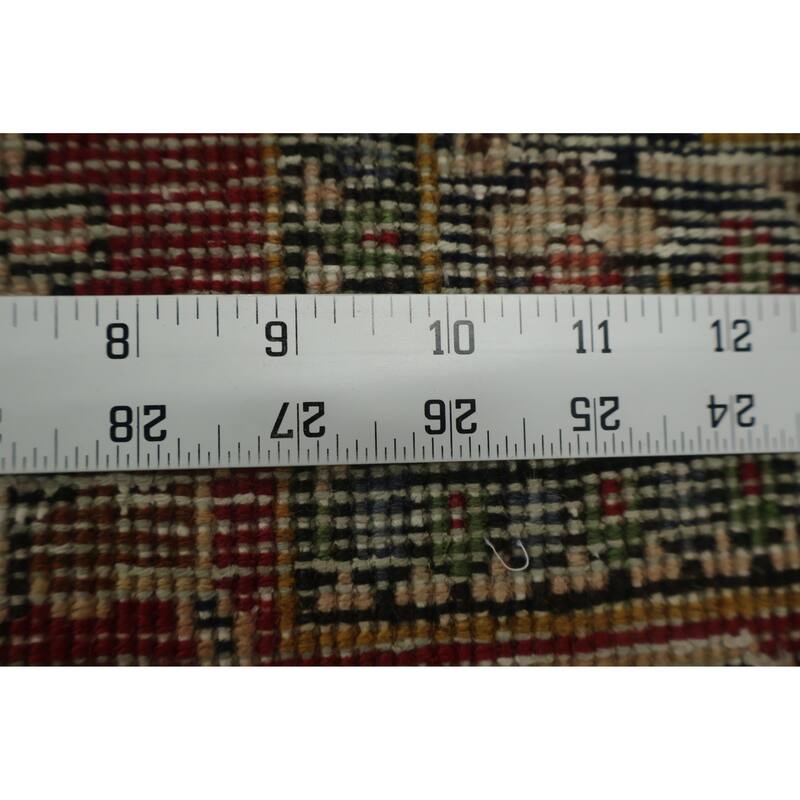 Hand Knotted Oriental 100% Wool Carpet Traditional Floral Red Tabriz Area Rug - 11' 0'' X 7' 10''