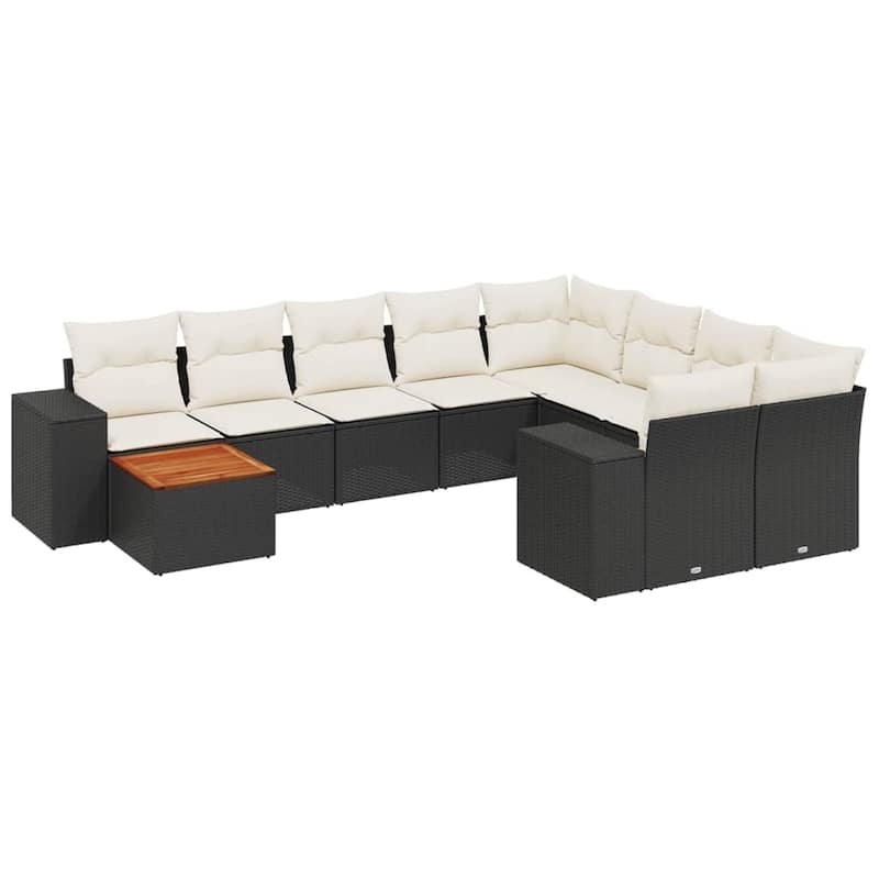 vidaXL Garden Sofa Set Black