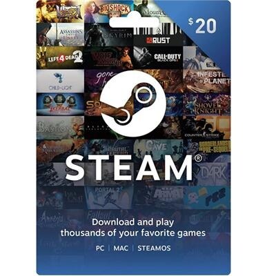 01026 - Steam 20 Dollar Gift Card