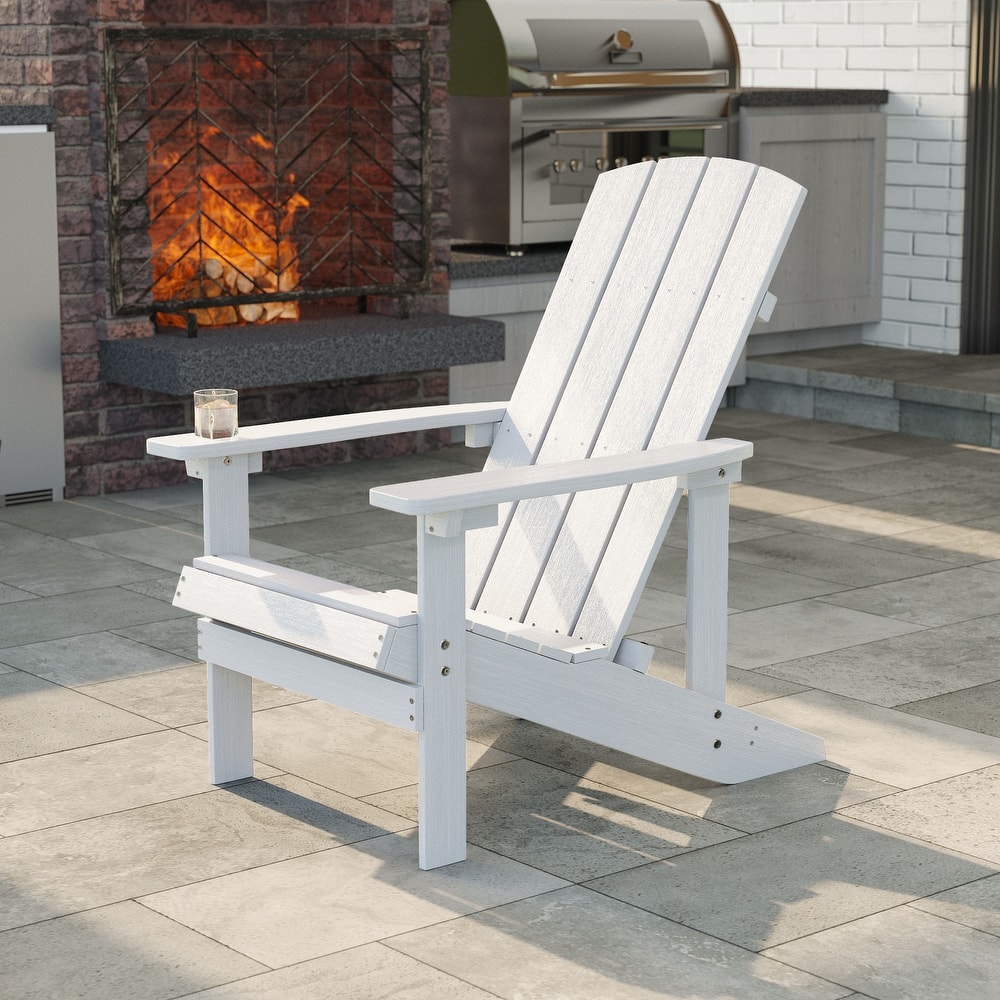 LIVOOSUN Outdoor Recycled Plastic Modern Outdoor Adirondack Chair Set of 1/2/4