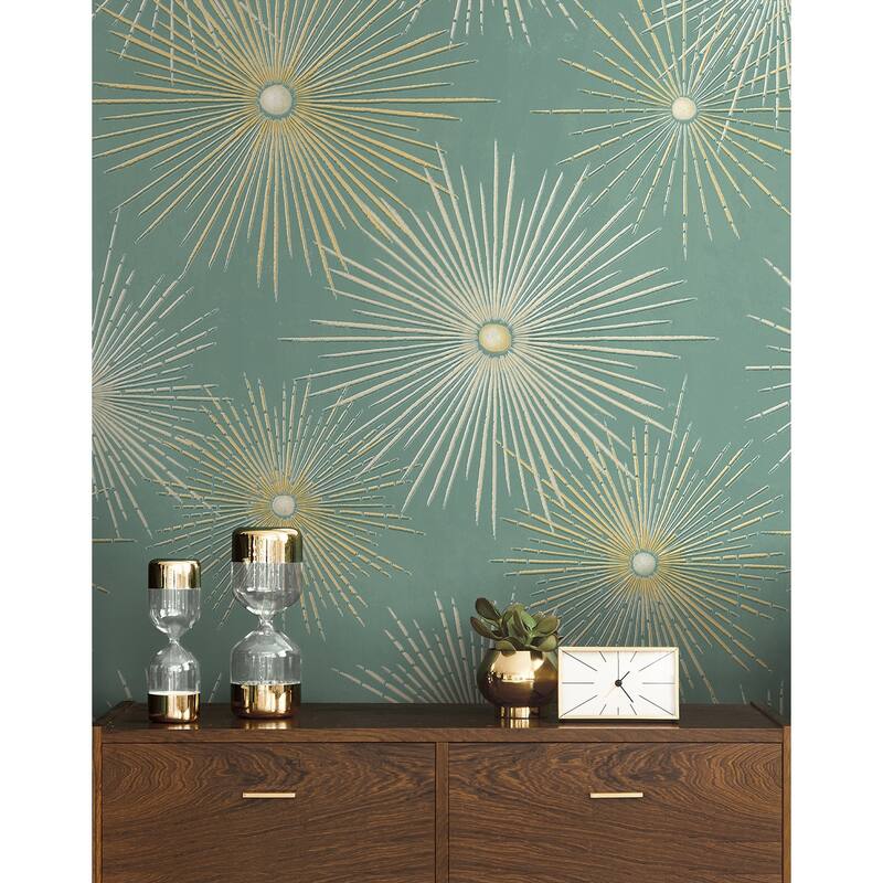 Seabrook Designs Starburst Geo Prepasted Wallpaper