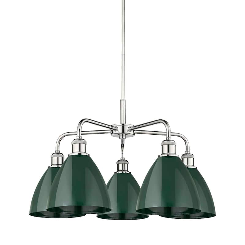 Innovations Lighting 516-5CR-16-26 Ballston Dome Chandelier Ballston - Polished Chrome / Green