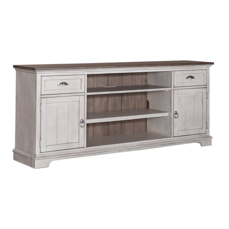 Ocean Isle Antique White 72 Inch Entertainment TV Stand