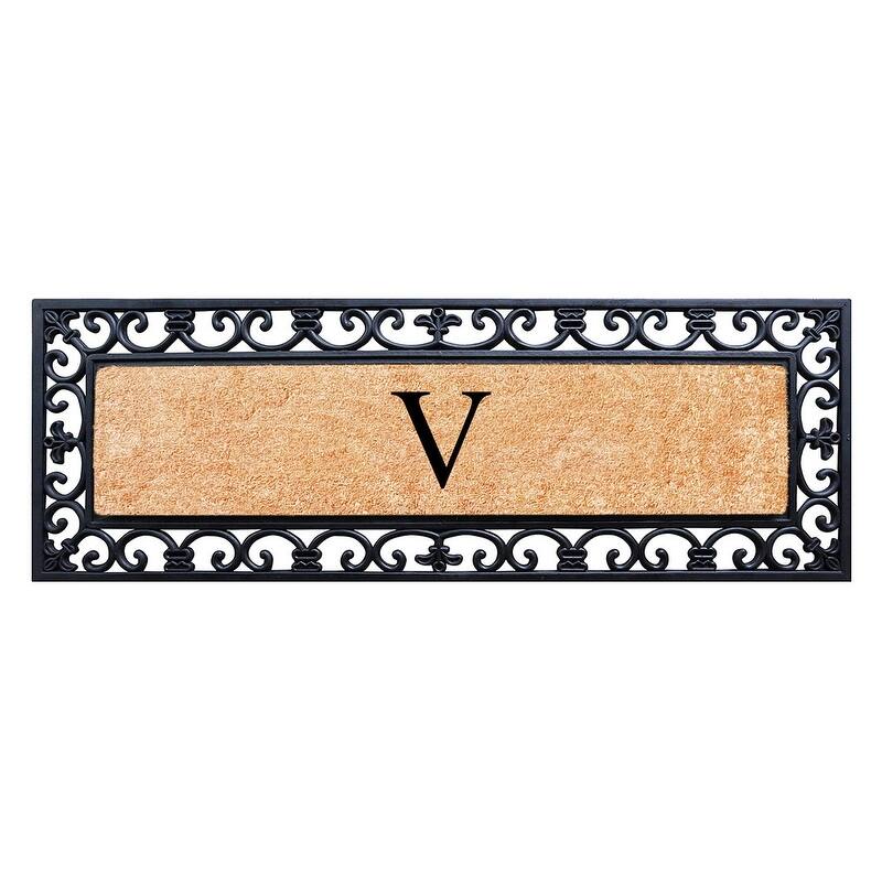 A1HC Exclusive Hand Crafted Myla Monogrammed Entry Doormat, 18" x 48" - V