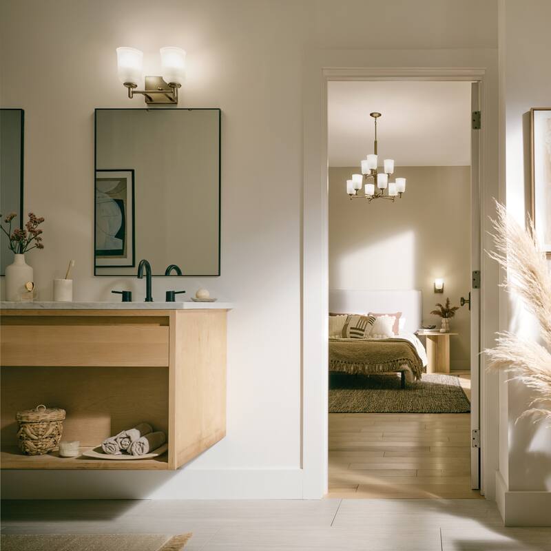 Kichler Lighting Shailene 12.5 in. 2-Light Natural Brass Vanity Light - 12.5 in