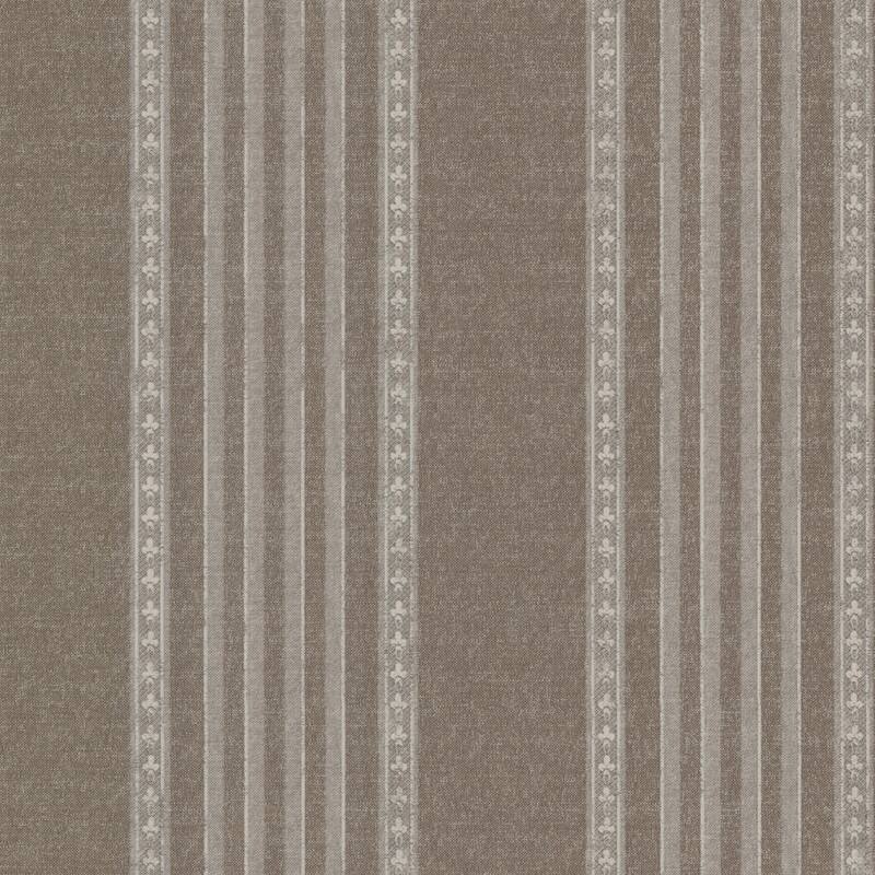 Adria Chocolate Jacquard Stripe Wallpaper - 20.5in x 396in x 0.025in