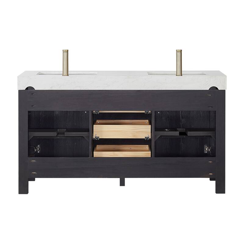 Leon 60 in. Double Bathroom Vanity with Composite Stone Top