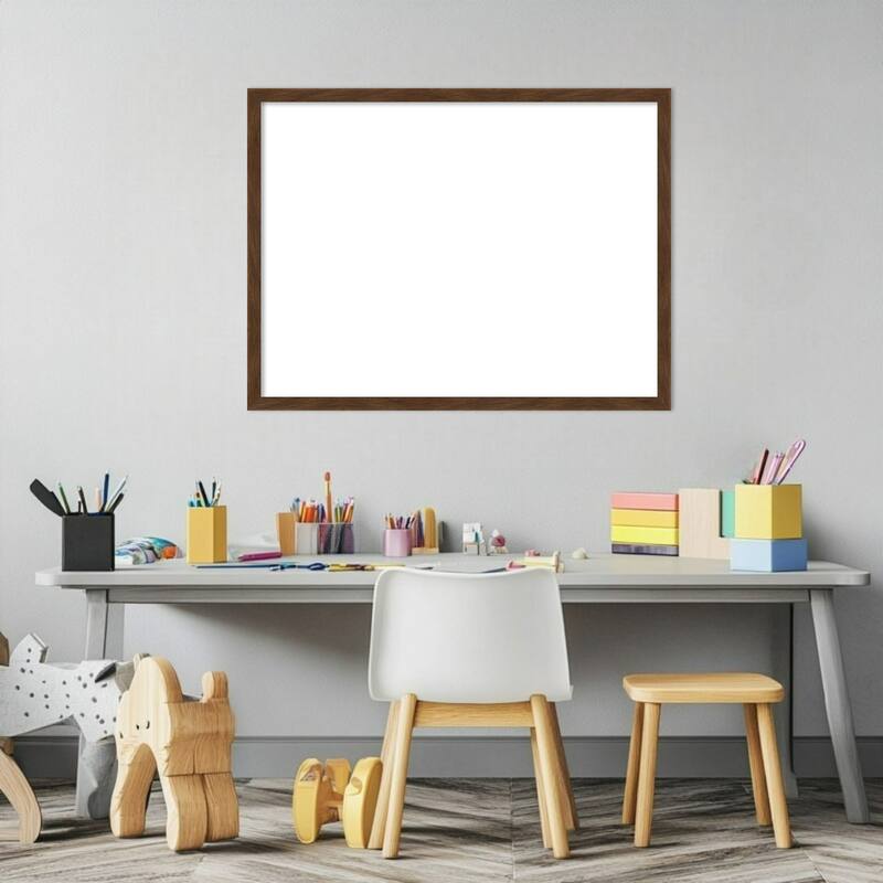 Amanti Art Carlisle Blonde Narrow Framed Dry Erase Magnetic Board