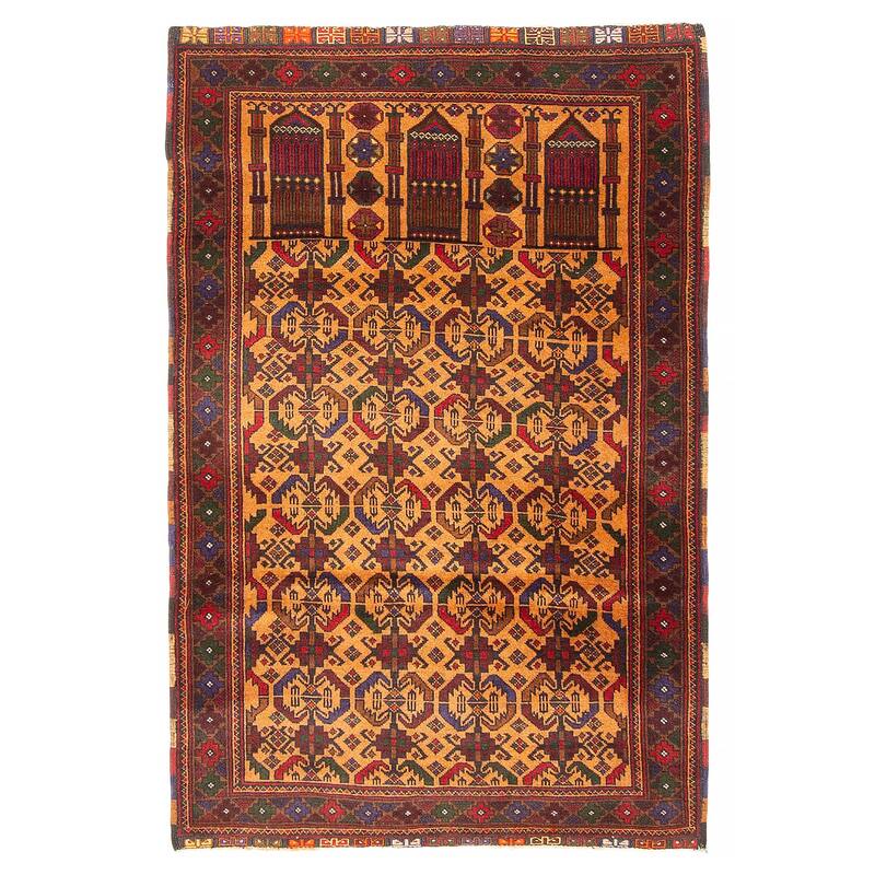 Teimani Brown Rug 2'10" x 4'3" - 2'10 x 4'3 - Light Brown - 2'10 x 4'3