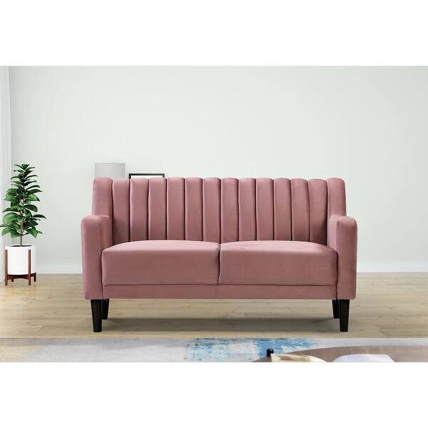 Sabatino Velvet 57 5 Square Arms Loveseat Overstock 31244212