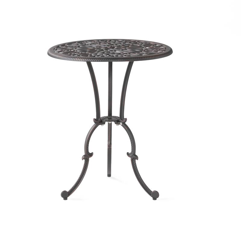Roomfitters 3-Piece Cast Aluminum Bistro Set Outdoor Patio Furniture with Round Table and 2 Chairs, Black
