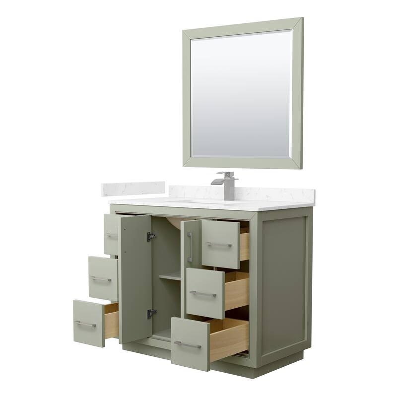 Icon Single Vanity Set, Cultured Marble Top, 34-Inch Mirror