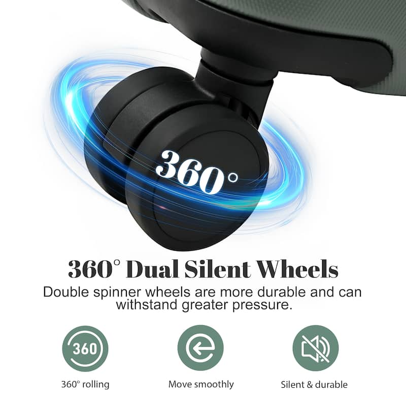 6 Piece Luggage Set, with Double Spinner Wheels Handle Password Lock, 14 IN Cosmetic Case 20/24/28 IN Luggages with Bag