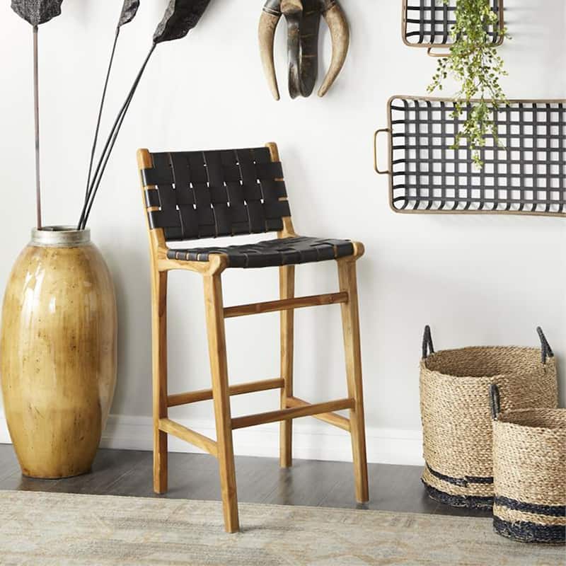 London 29-Inch Handmade Genuine Leather Bar Stool