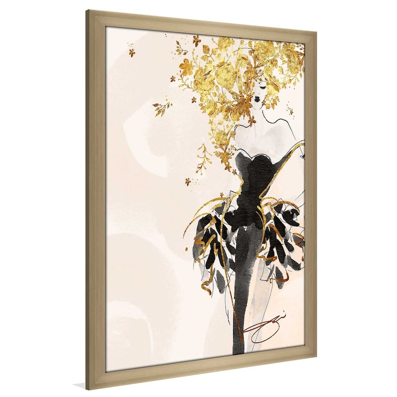 "Gold Flower Girl 1" by Jodi Print on Acrylic