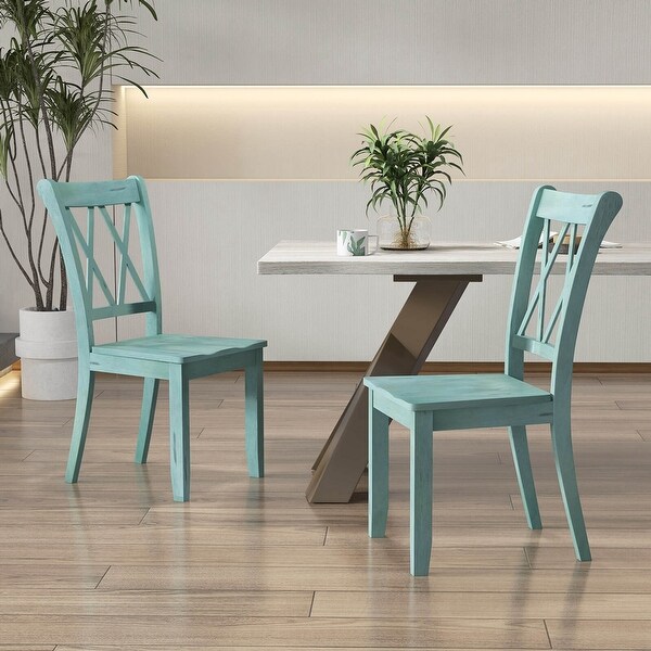 激安アウトレット Costway Set of 2 Wood Dining Chair Cross Back Dining Room ウィッグ・エクステ